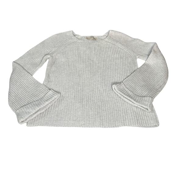 Loft Women's sz Small Gray Long Sleeve Sweater Ribbed Knit Pullover Sweater - Picture 1 of 8